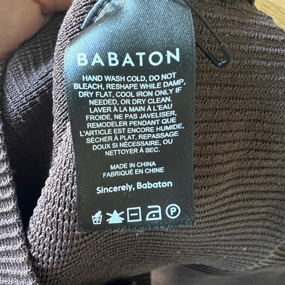 Aritzia Babaton Chocolate Ribbed Square Neck Top